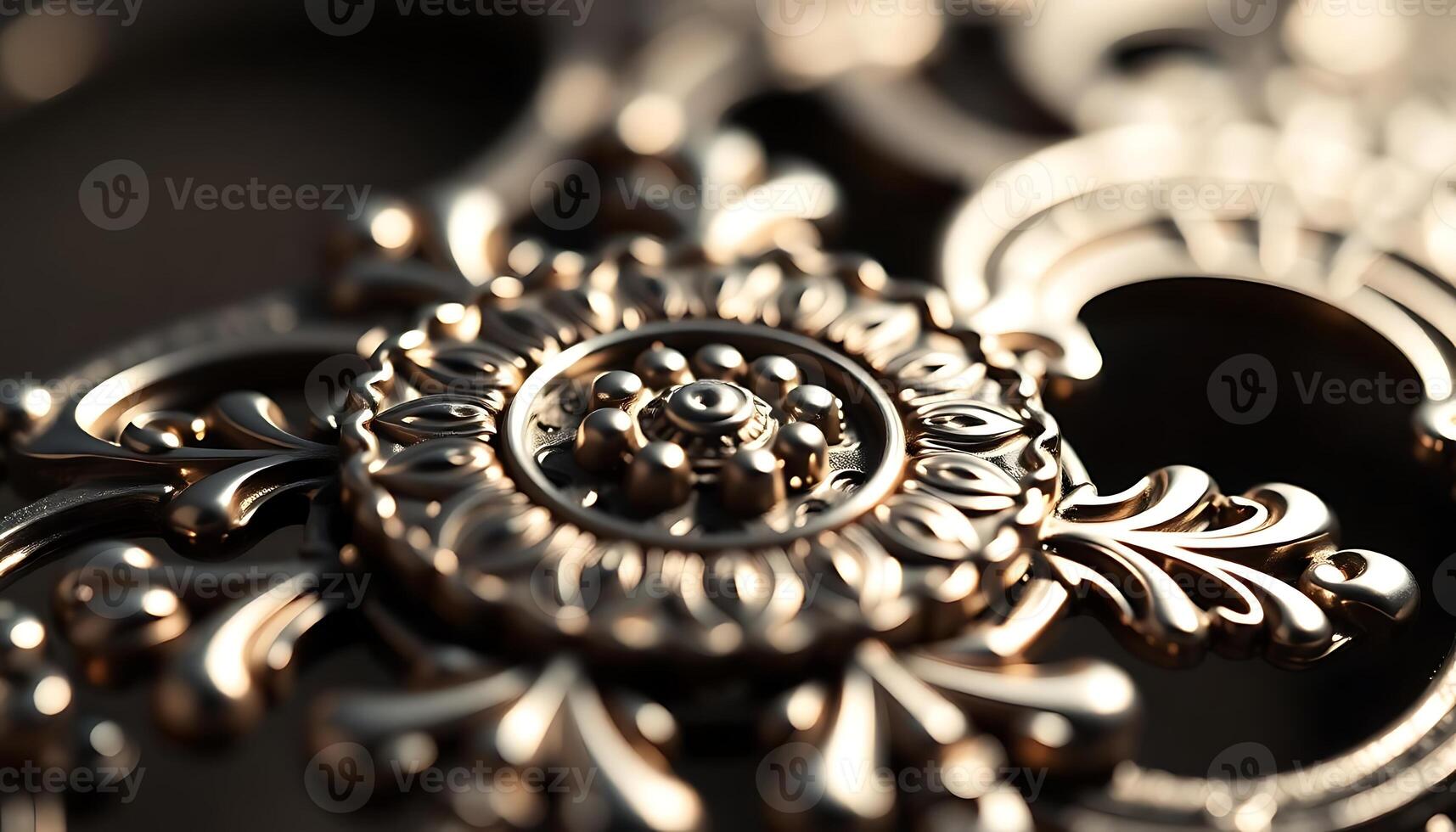 close up of a metal object that looks like filigrees photo
