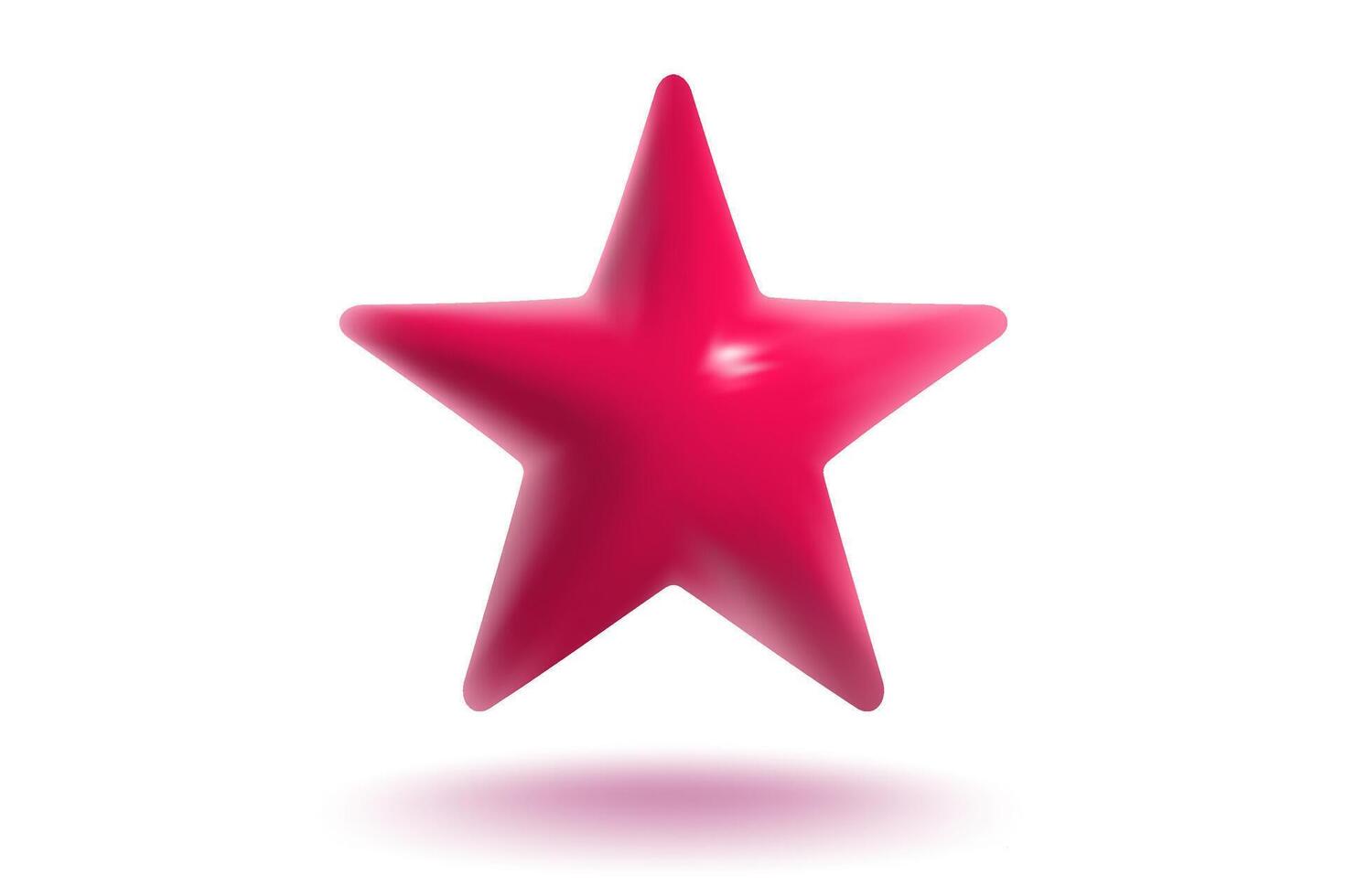 Icon of realistic red star. Achievements for games or customer rating feedback of website. Illustration of star in 3d style vector