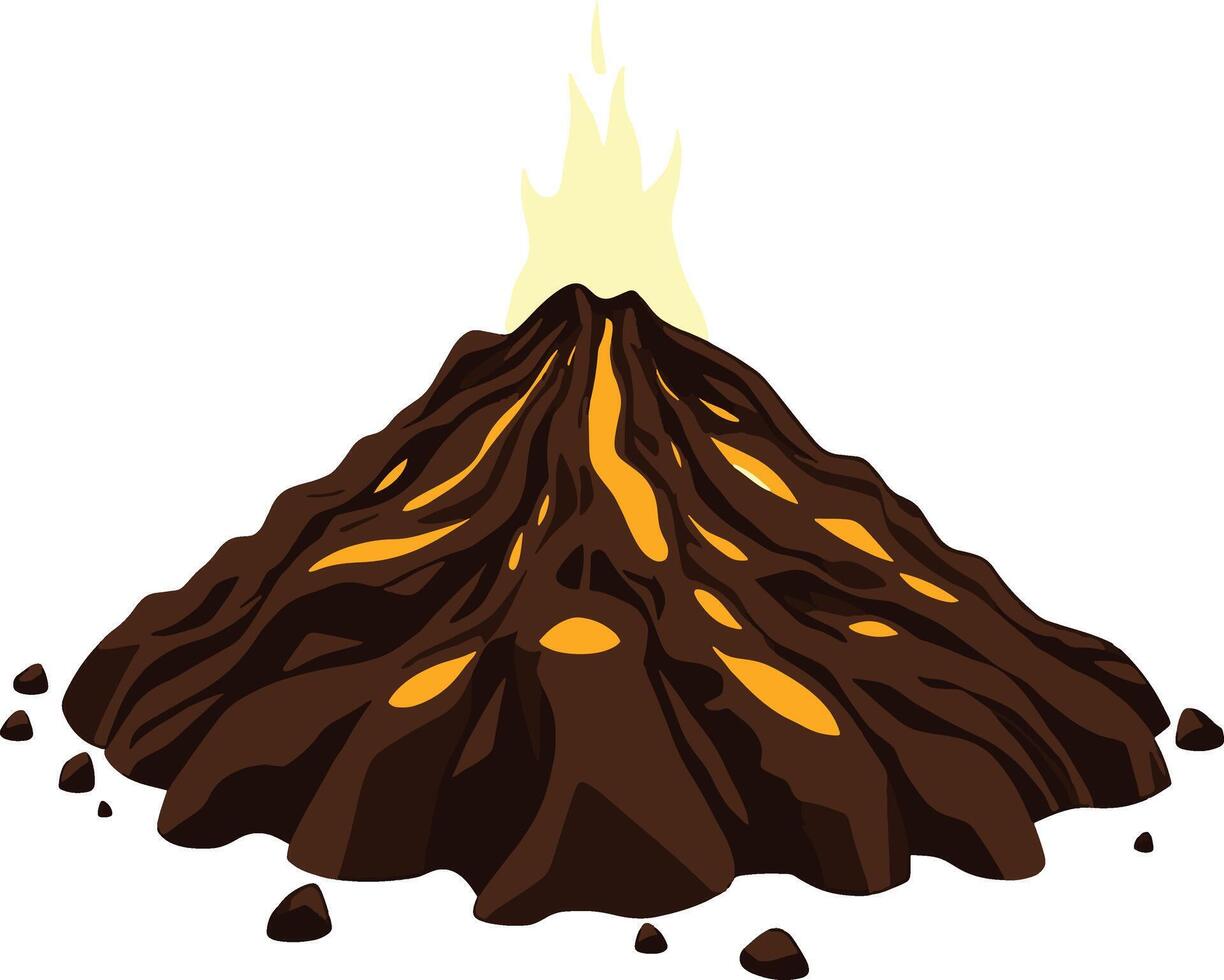 Textured Chocolate Terrain with Volcanic Chocolate Lava vector