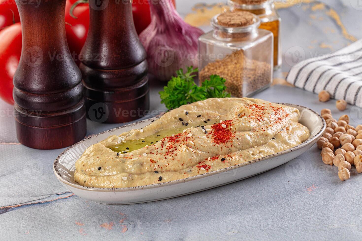 Chickpea vegan hummus dip spread photo