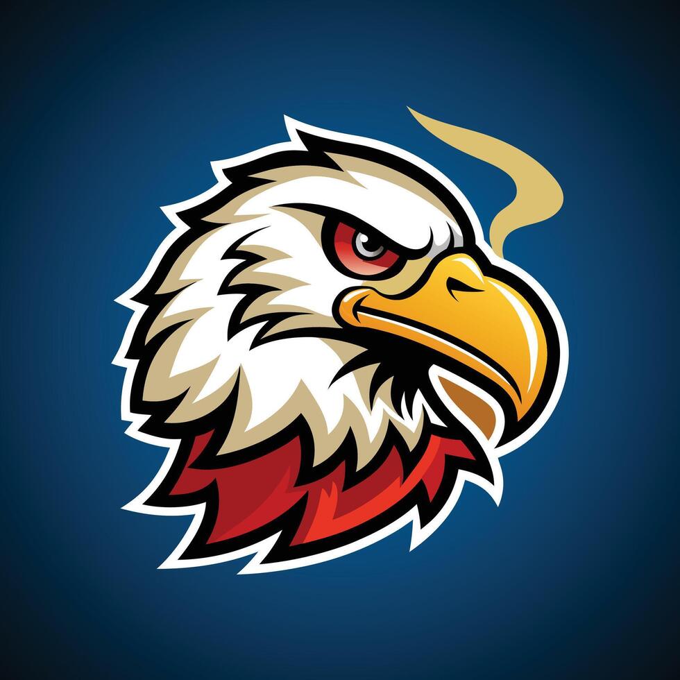 Eagle head mascot with emblem badge logo style vector