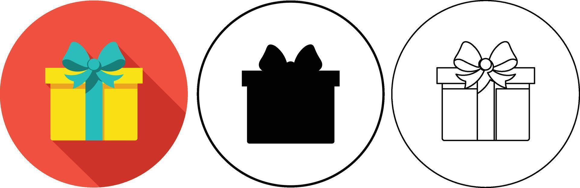 illustrations of various gift boxes icons in different styles and colors vector