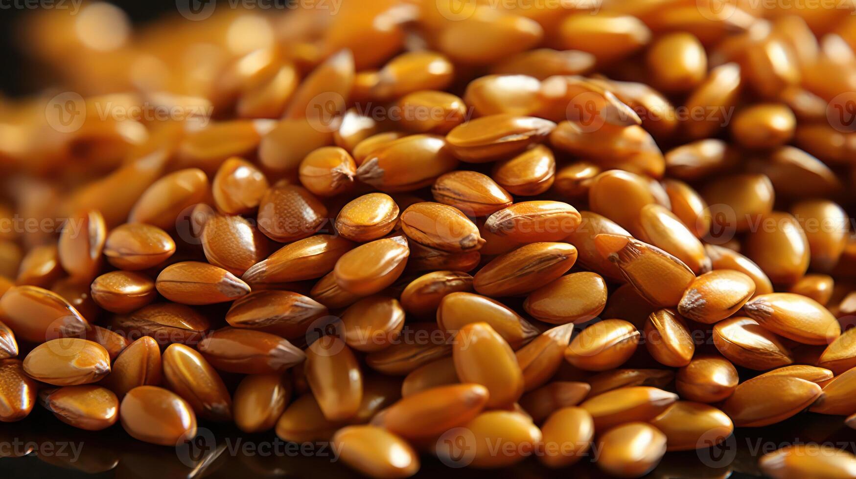 A pile of brown seeds on a black surface photo