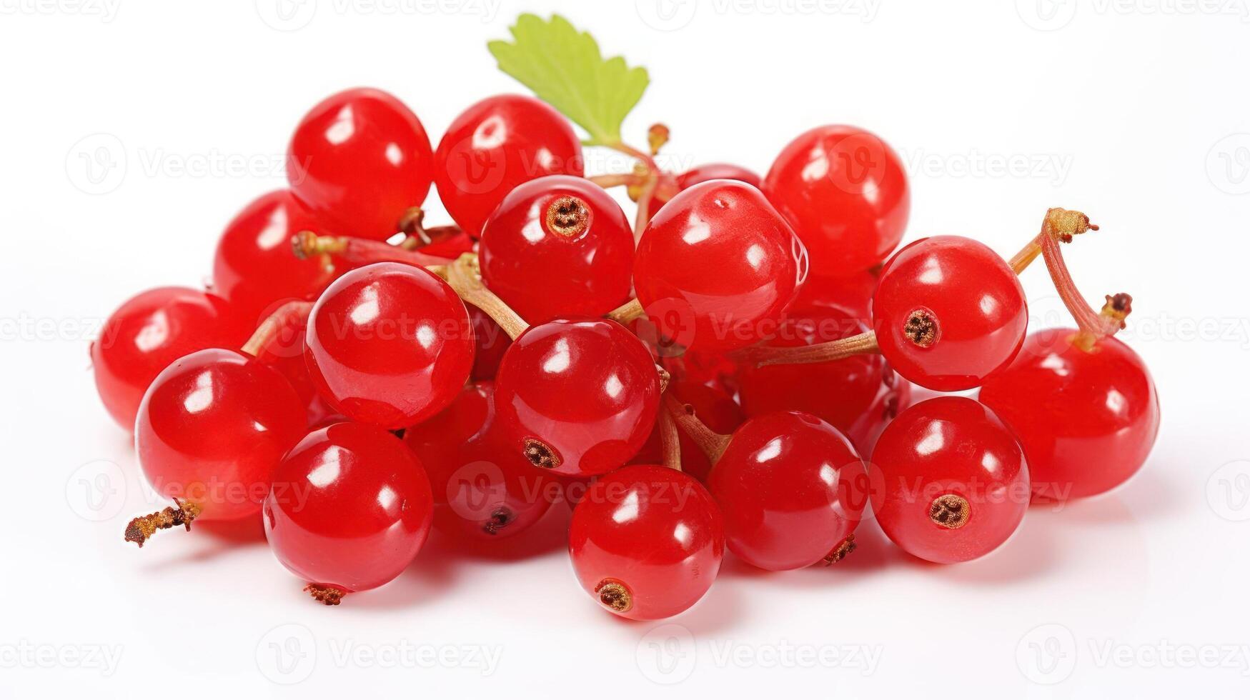 A cluster of ripe, redcurrant berries on a vine. photo