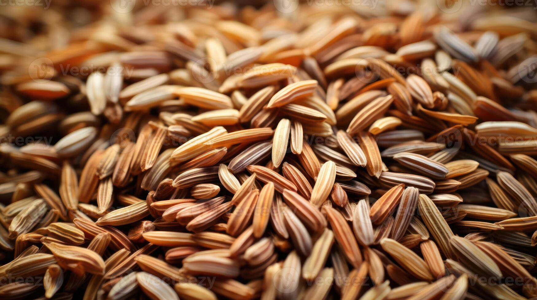 Pile of red rice grains, close-up view. photo