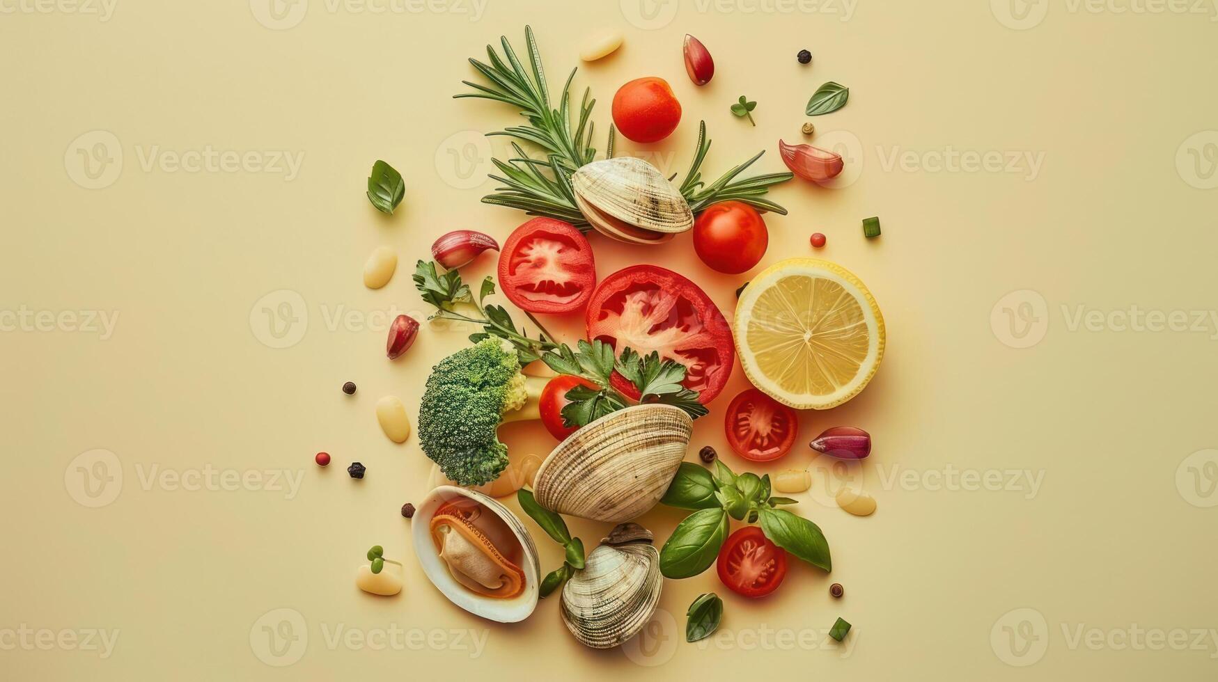 a variety of vegetables and fruits are arranged in the shape of a circle photo