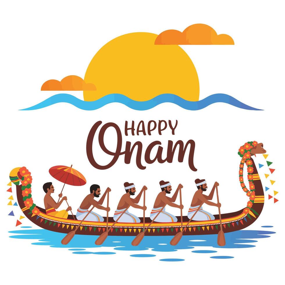 Happy onam illustration vector