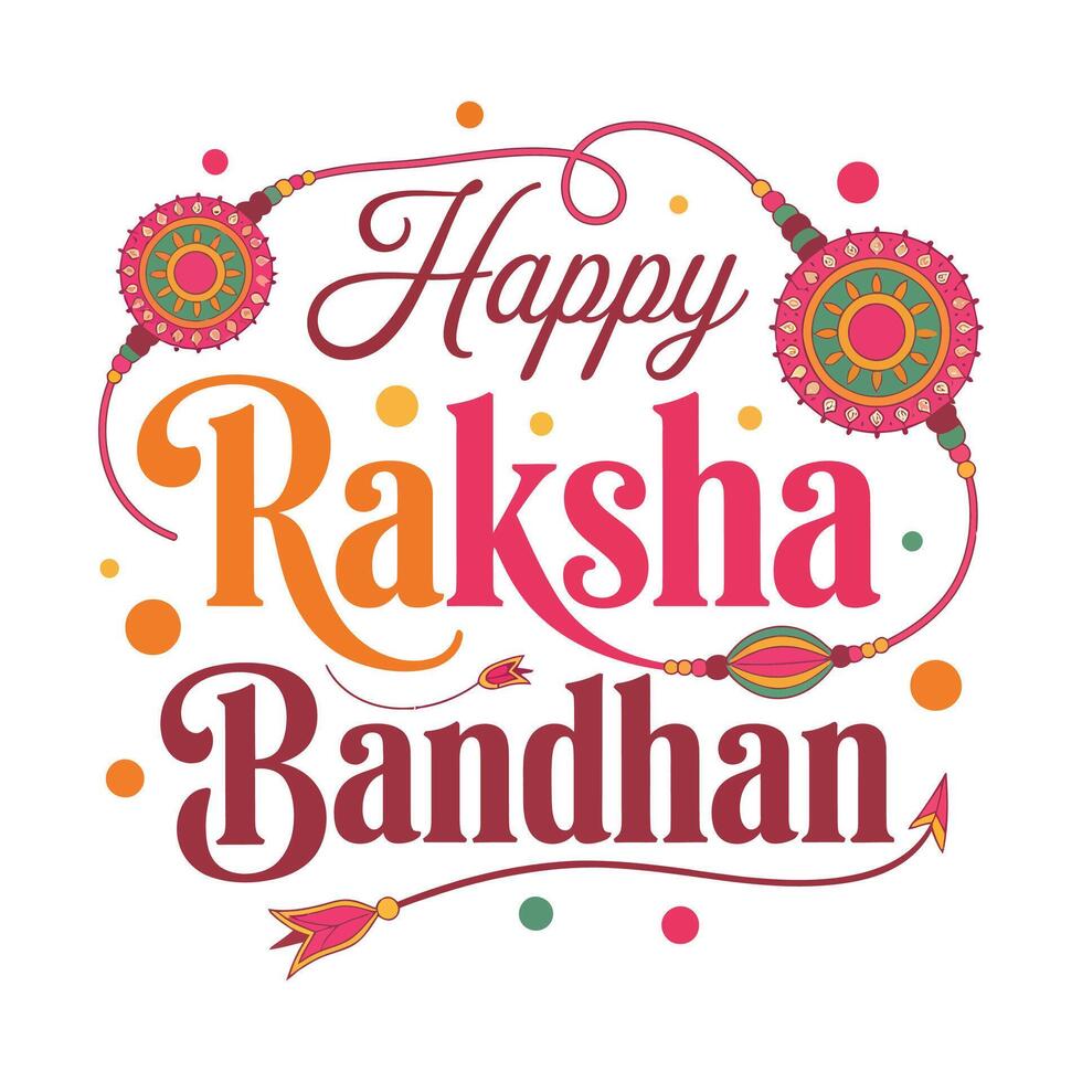 Happy Raksha Bandhan Design with Rakhis. vector