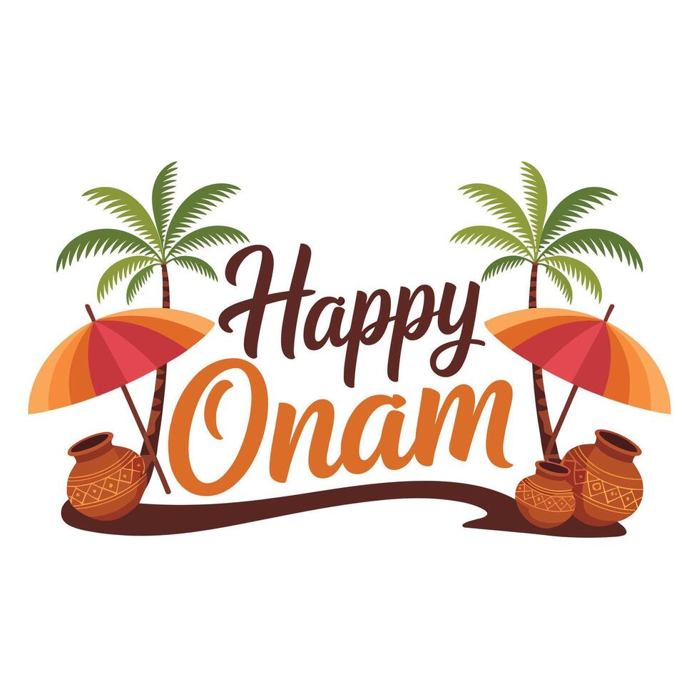 Elegant Onam Design with Traditional Elements. vector