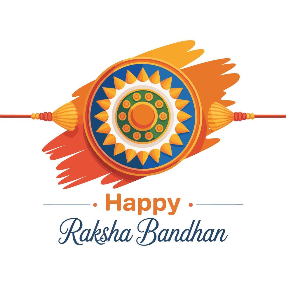 Happy raksha bandhan with rakhi vector