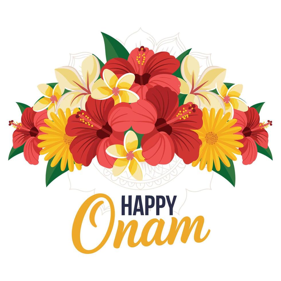 Onam Festival Floral Art. vector