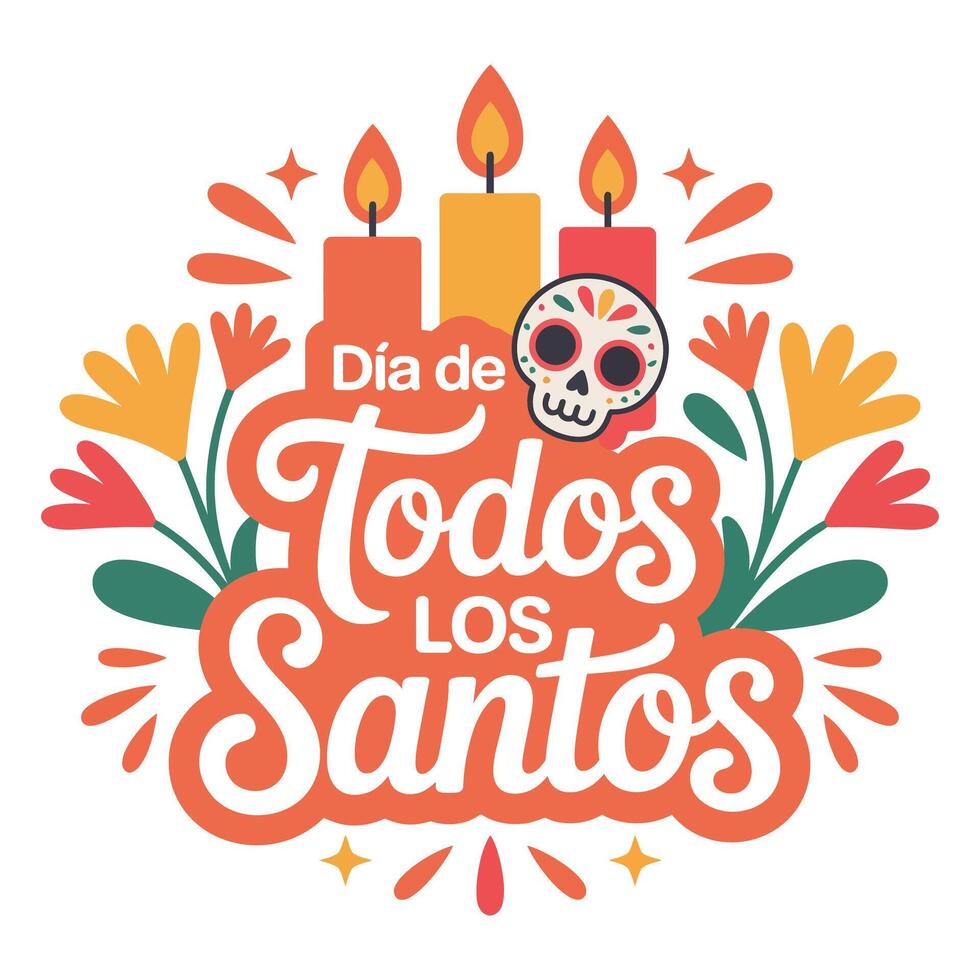 Flat Dia de Todos los Santos Design. vector