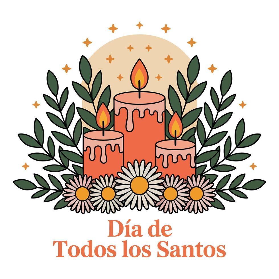 Flat Art for Dia de Todos los Santos. vector