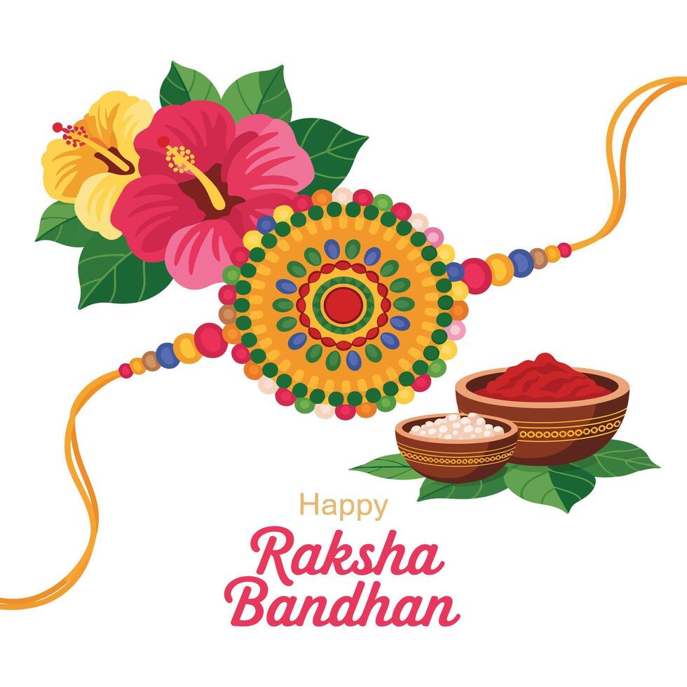 Flat-Style Raksha Bandhan Design. vector