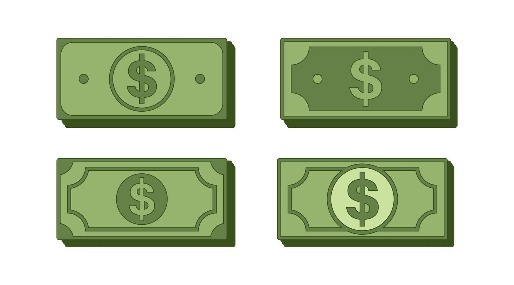 Money illustration design in Flat style, Isolated Bank Note Clip art in cartoon style, Finance, Business and Saving graphic elements for Decoration on Banner and Web, Ads vector