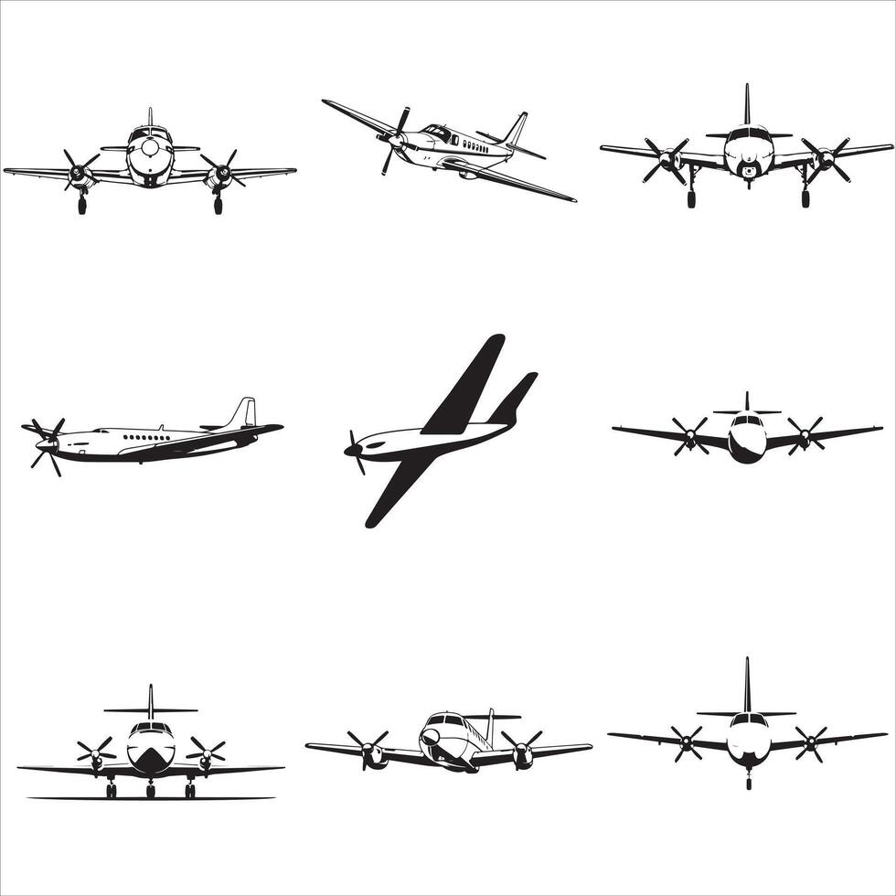 Airplane icons set illustration vector