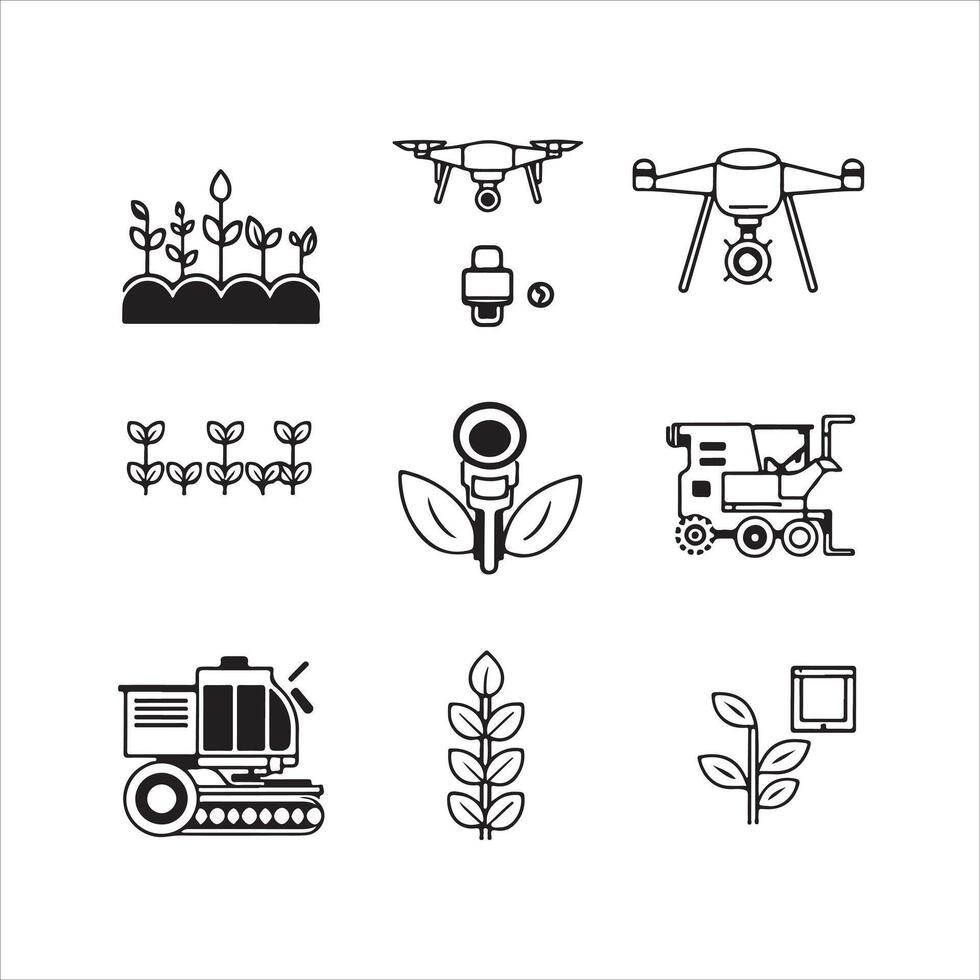 Agriculture and farming icons set vector