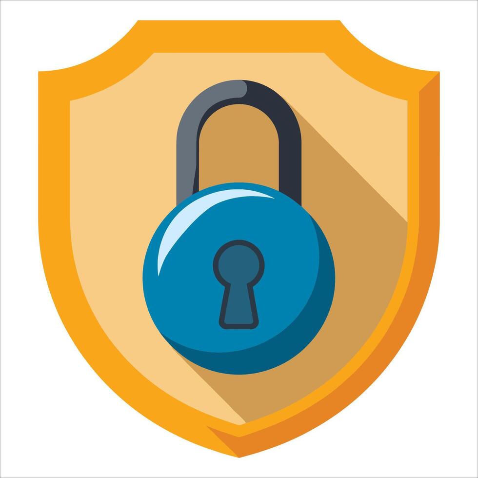 Cyber security icon representing digital protection with shield symbol. Ideal for online safety and data security concepts. vector