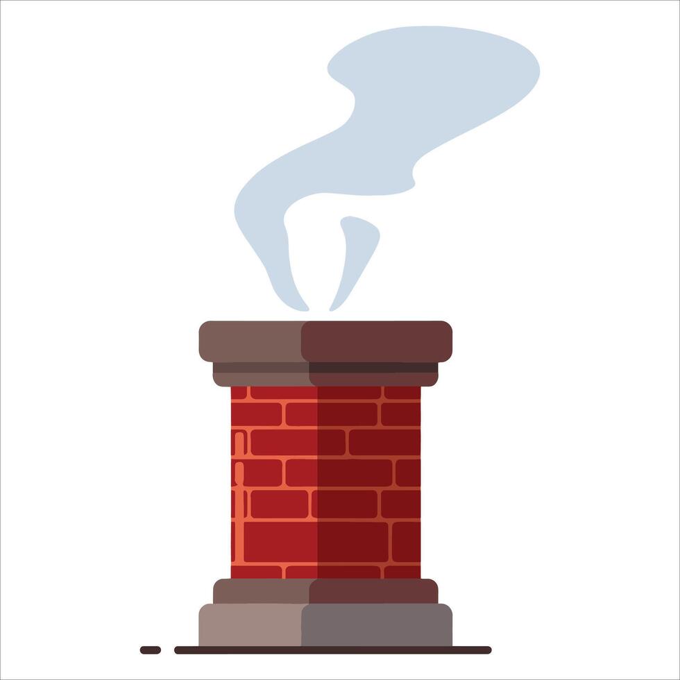 House chimney cartoon icon.Web design graphic isolated on white, ideal for home and architecture themes. vector