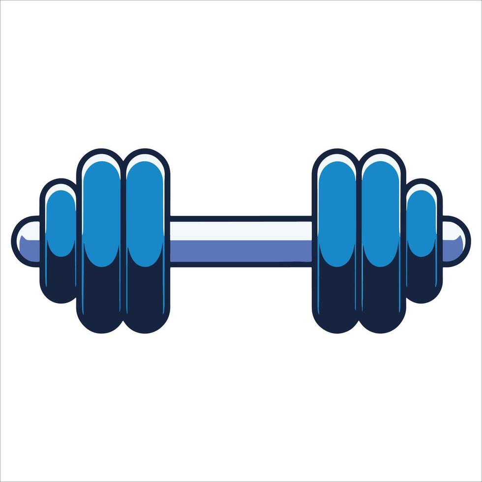 Steel dumbbell icon isolated on white, ideal for web design, fitness branding, and gym workout themes. vector