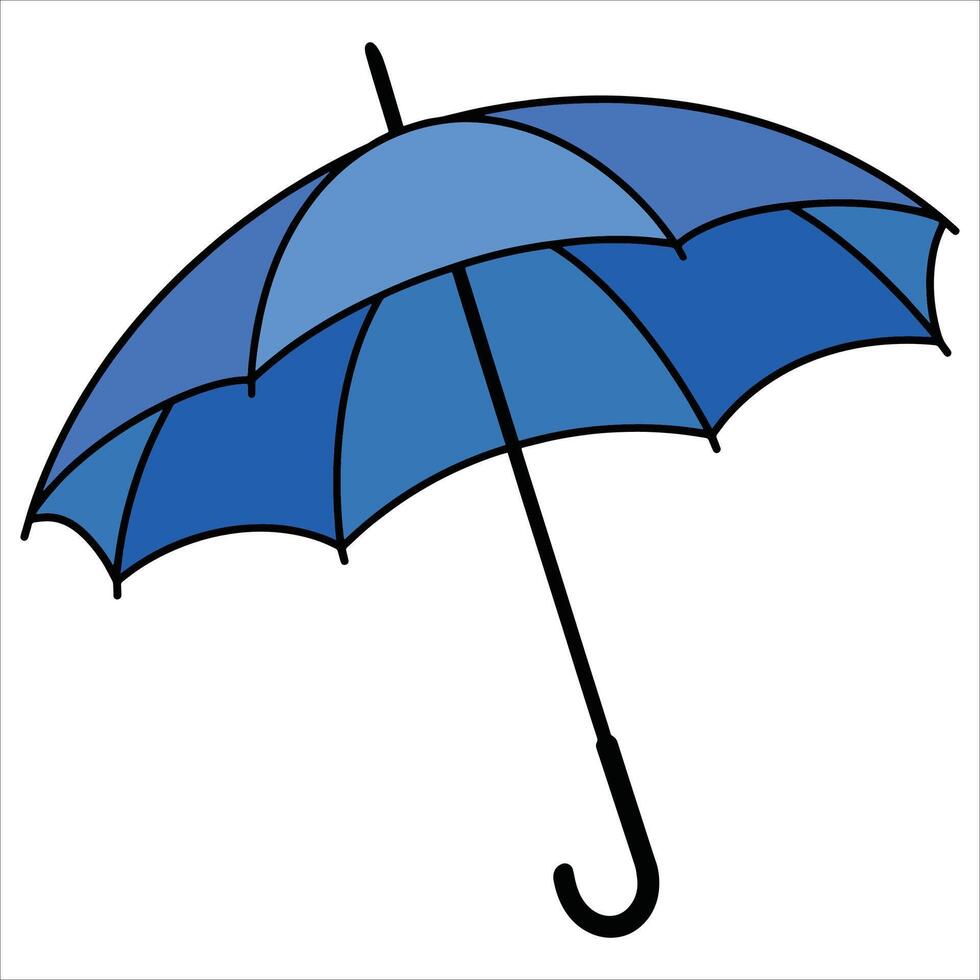Blue umbrella flat icon illustration for rain protection. Weather safety design ideal for apps and websites. vector