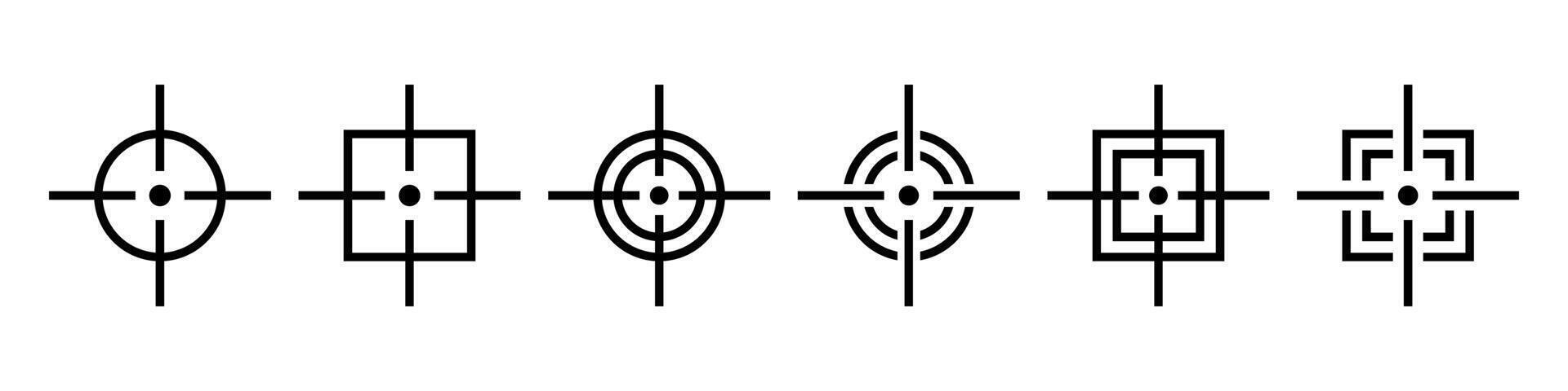 Set of target destination icon. Aim sniper . Focus cursor bull eye mark . , Gun Sight Crosshairs Bullseye. sniper rifle target. Focus target . vector