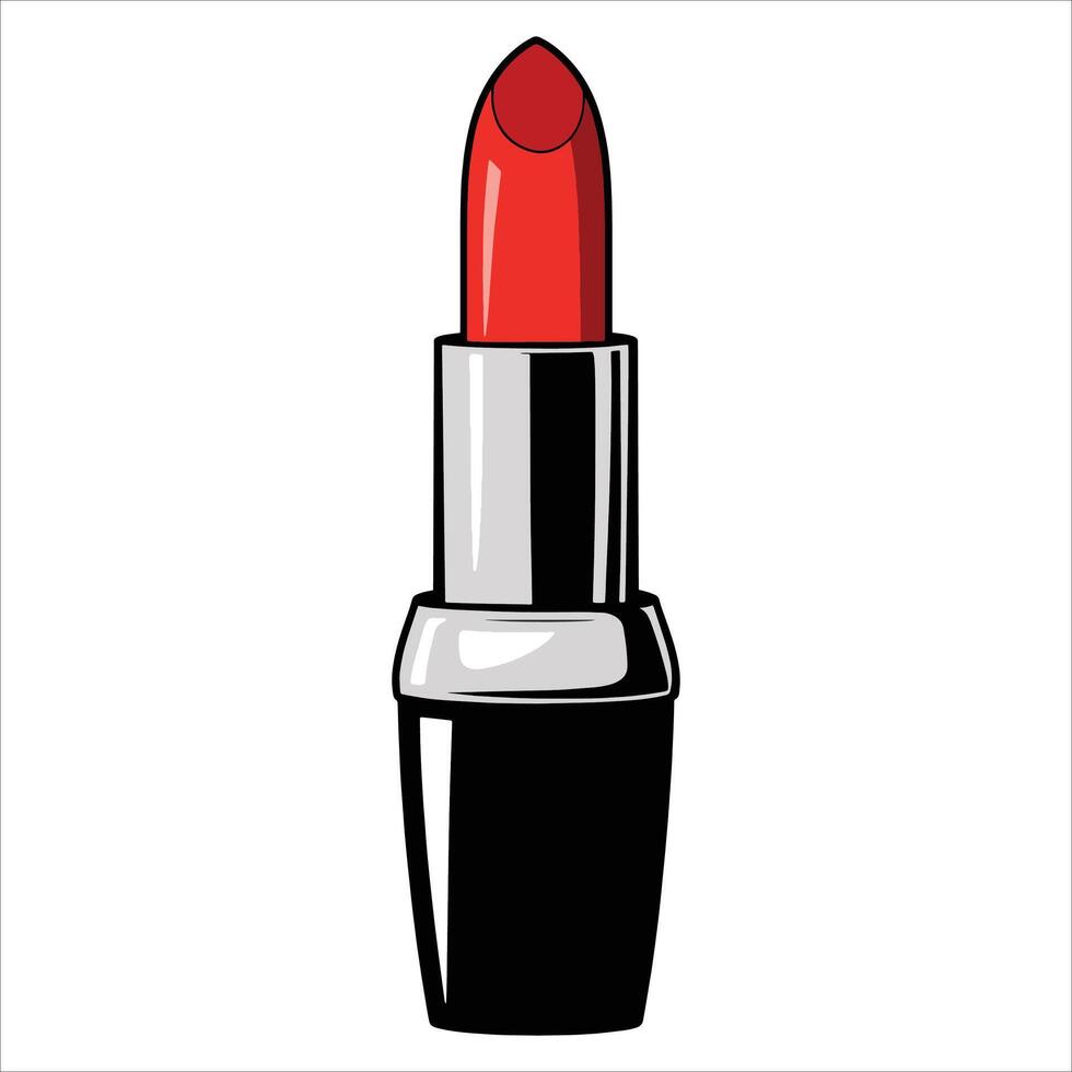 Lipstick in format, clean white background. Ideal for beauty brands, salon ads, and cosmetic packaging. vector