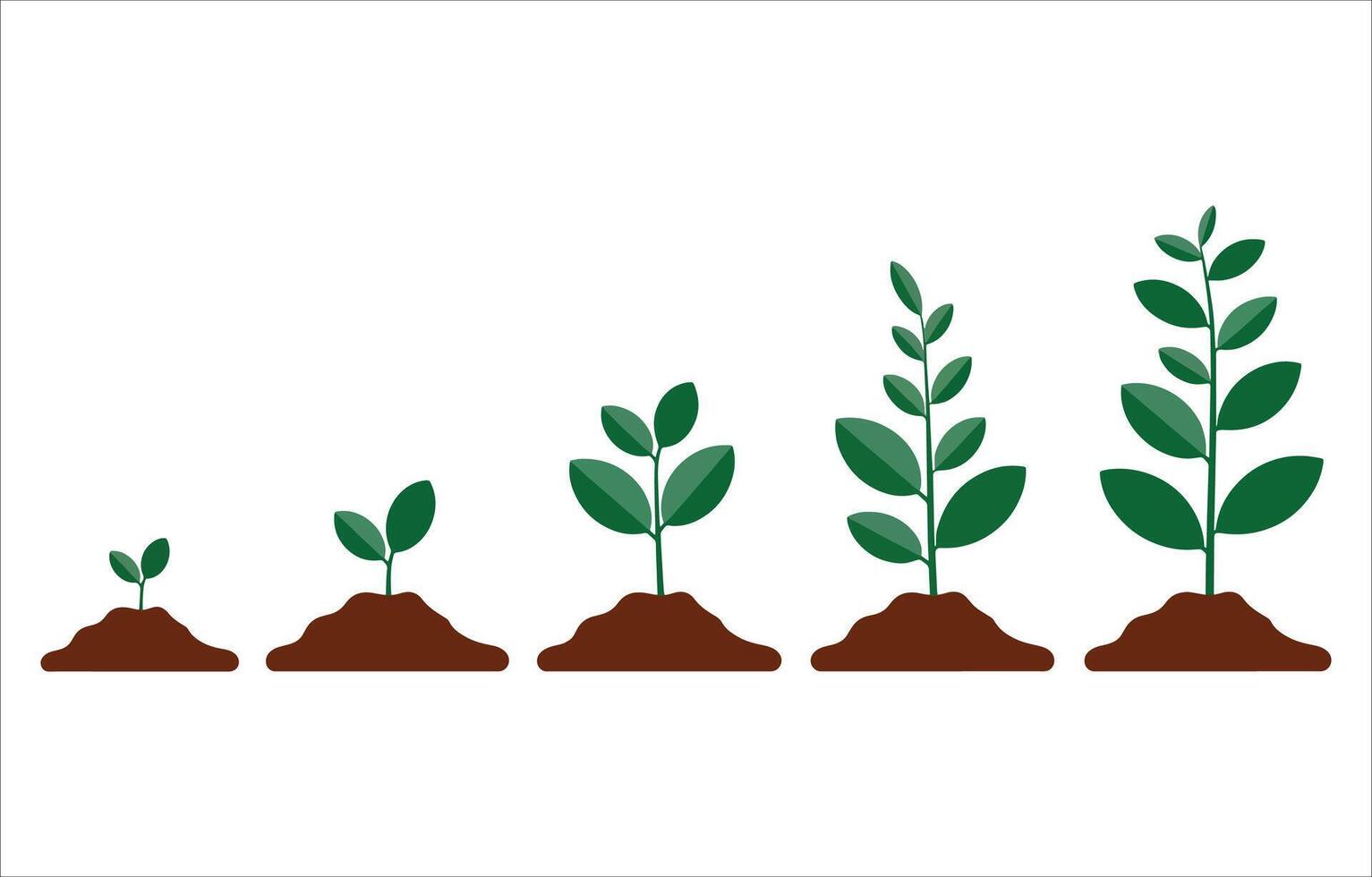 illustration plant sprouts growing in soil. Ideal for eco friendly projects, farming visuals and springtime graphics. vector