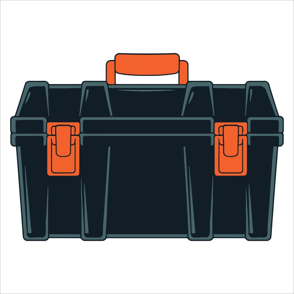 Tool box icon for web design, isolated on white background. Great for DIY, construction, and repair service visual themes. vector