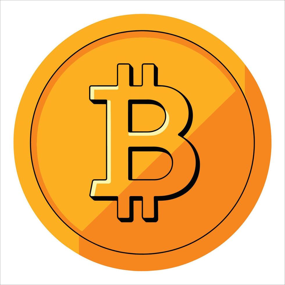 Gold Bitcoin coin on white background. Ideal for crypto exchanges, wallets, and trading graphics. vector