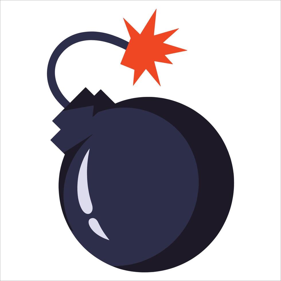 Bomb icon, explosive design for military or action concepts. Ideal for gaming and security themes. vector