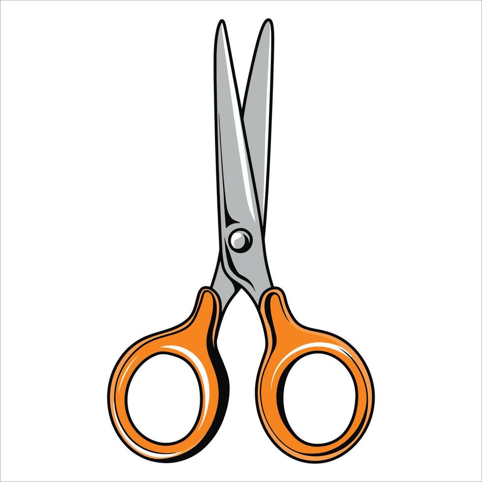 Scissors illustration, isolated on white background. Ideal for crafting, office supplies, or cutting tool designs. vector