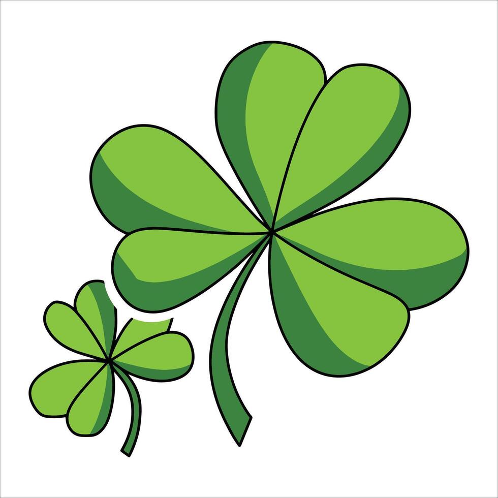 Shamrock flower made of three leaflets, design. Great for luck themed projects and Celtic symbolism. vector