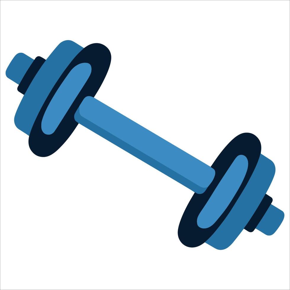 Steel dumbbell isometric icon. Web design graphic isolated on white, great for fitness, gym, and workout themes. vector
