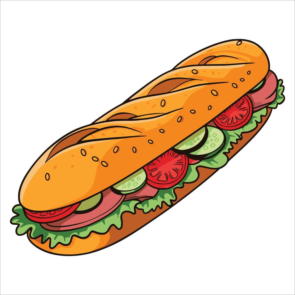 Big sandwich food icon . Hearty meal illustration for delis, cafes, and lunch menu promotions. vector