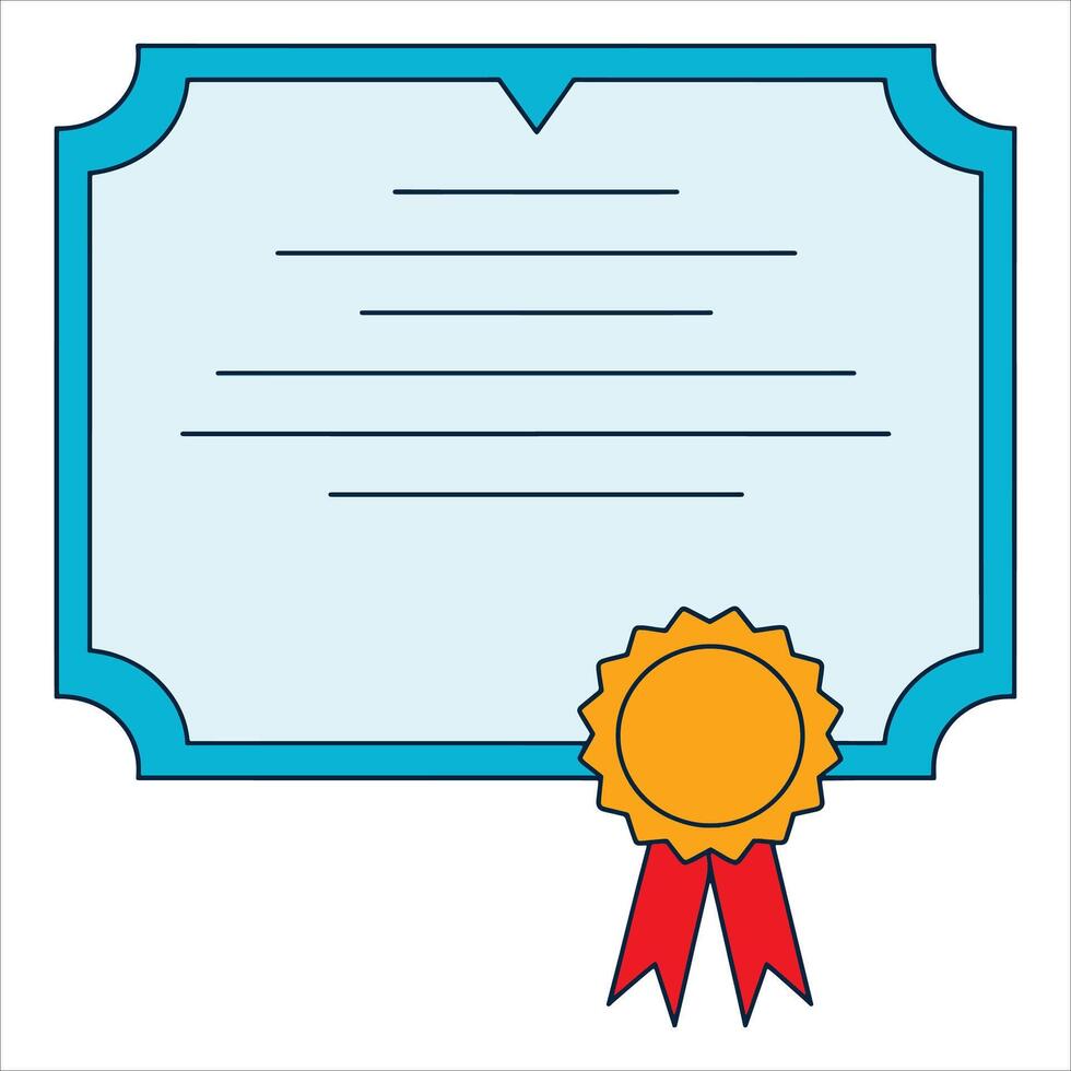 Certificate icon representing accreditation and recognition awards. Ideal for professional achievements and official documentation. vector