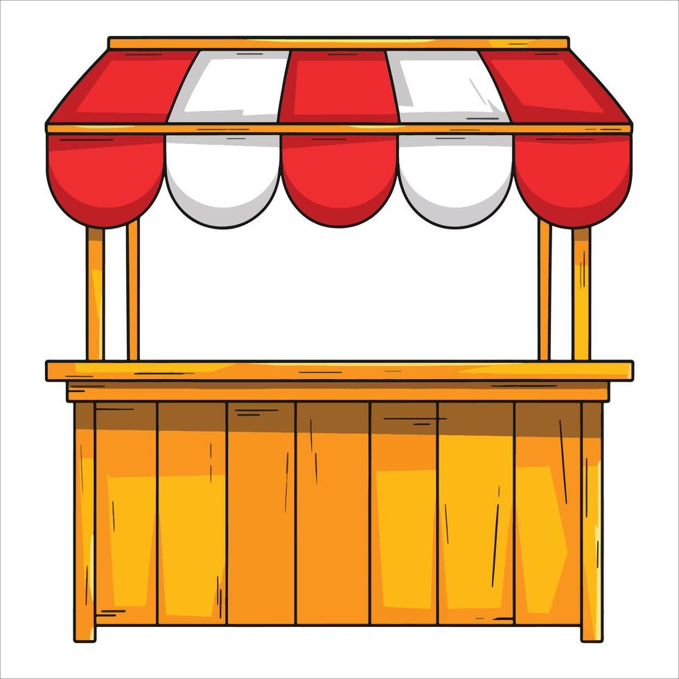Kiosk illustration featuring a small booth design, ideal for retail spaces, information points, and service station graphics. vector