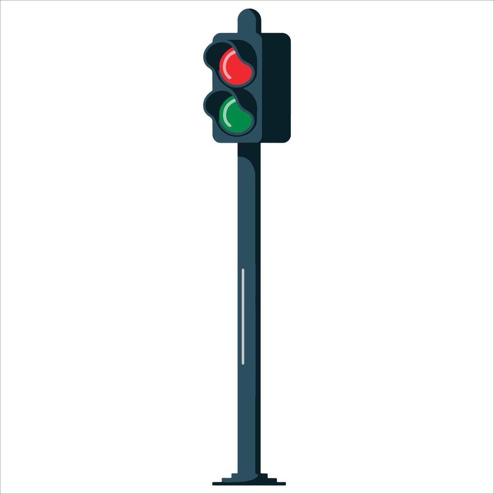 Electric train and traffic lights icon, isolated on white. Ideal for railway, transportation, and web design projects. vector