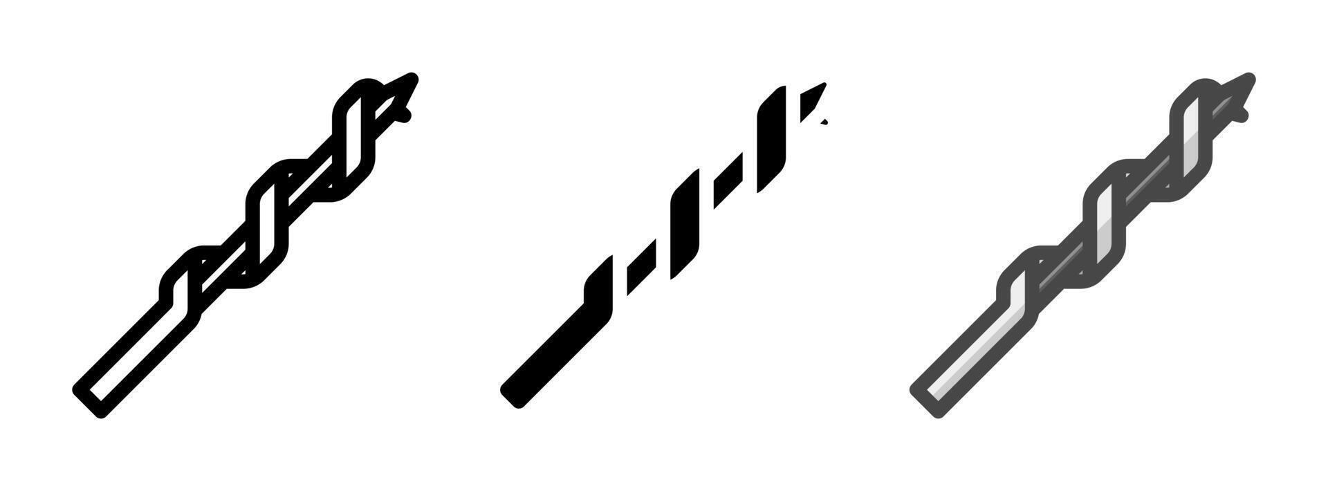 Multipurpose Wood Auger Icon in Outline, Glyph, Filled Outline Style vector