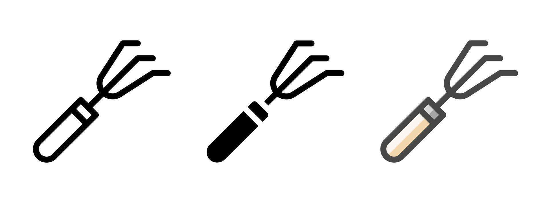 Multipurpose Hand cultivator Icon in Outline, Glyph, Filled Outline Style vector