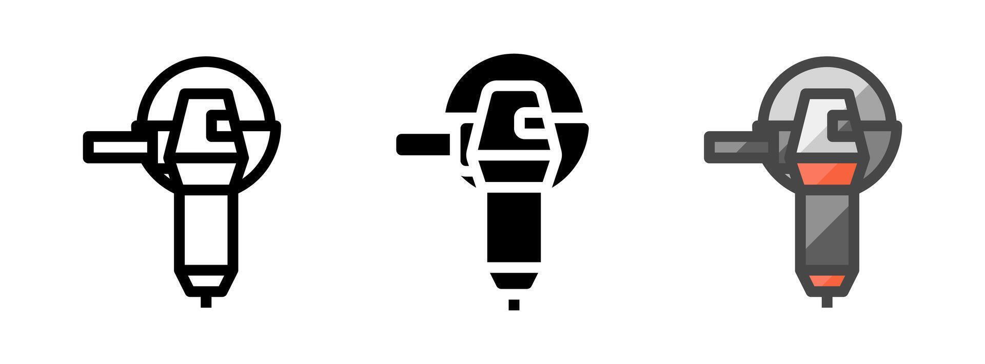 Multipurpose Angle Grinder Icon in Outline, Glyph, Filled Outline Style vector
