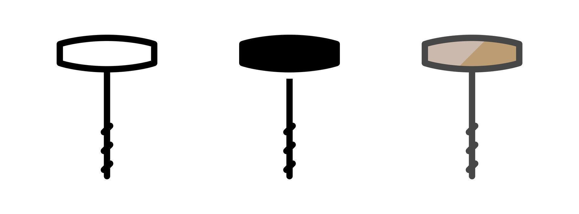Multipurpose Gimlet Icon in Outline, Glyph, Filled Outline Style vector