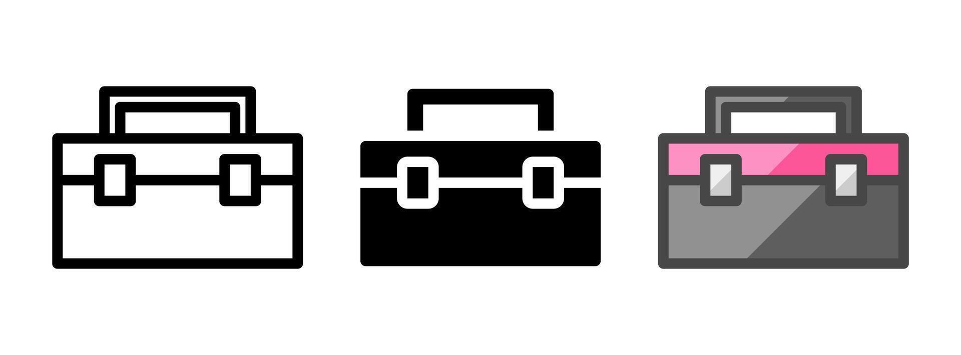 Multipurpose Toolbox Icon in Outline, Glyph, Filled Outline Style vector