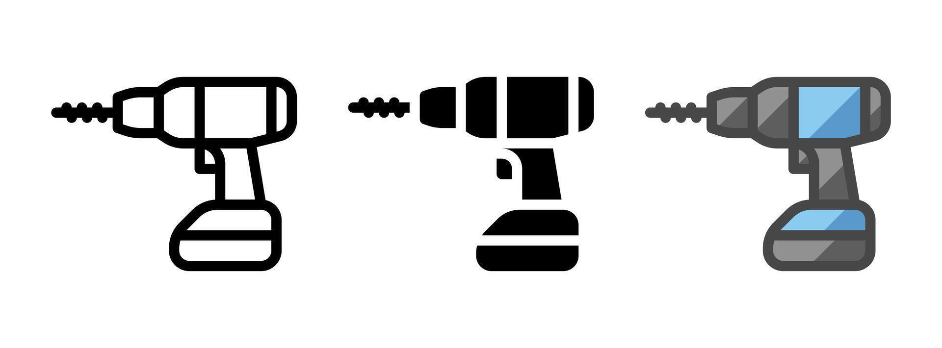 Multipurpose Drill Icon in Outline, Glyph, Filled Outline Style vector