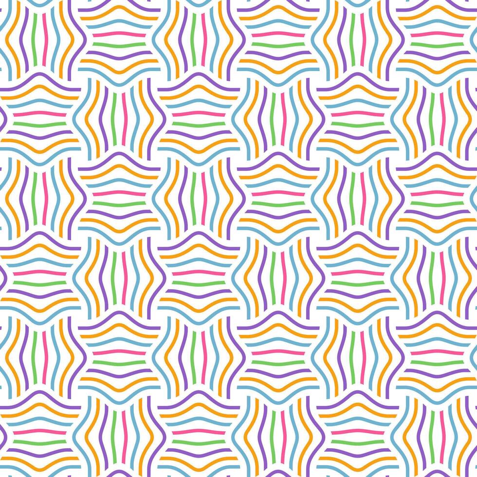 Colorful Wriggling Lines Seamless Pattern vector