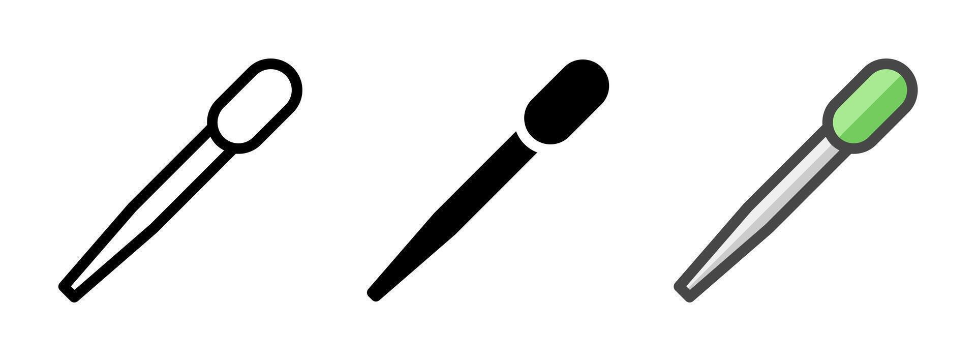Multipurpose Pipette Icon in Outline, Glyph, Filled Outline Style vector
