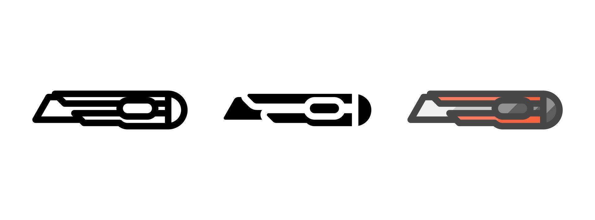 Multipurpose Cutter Icon in Outline, Glyph, Filled Outline Style vector