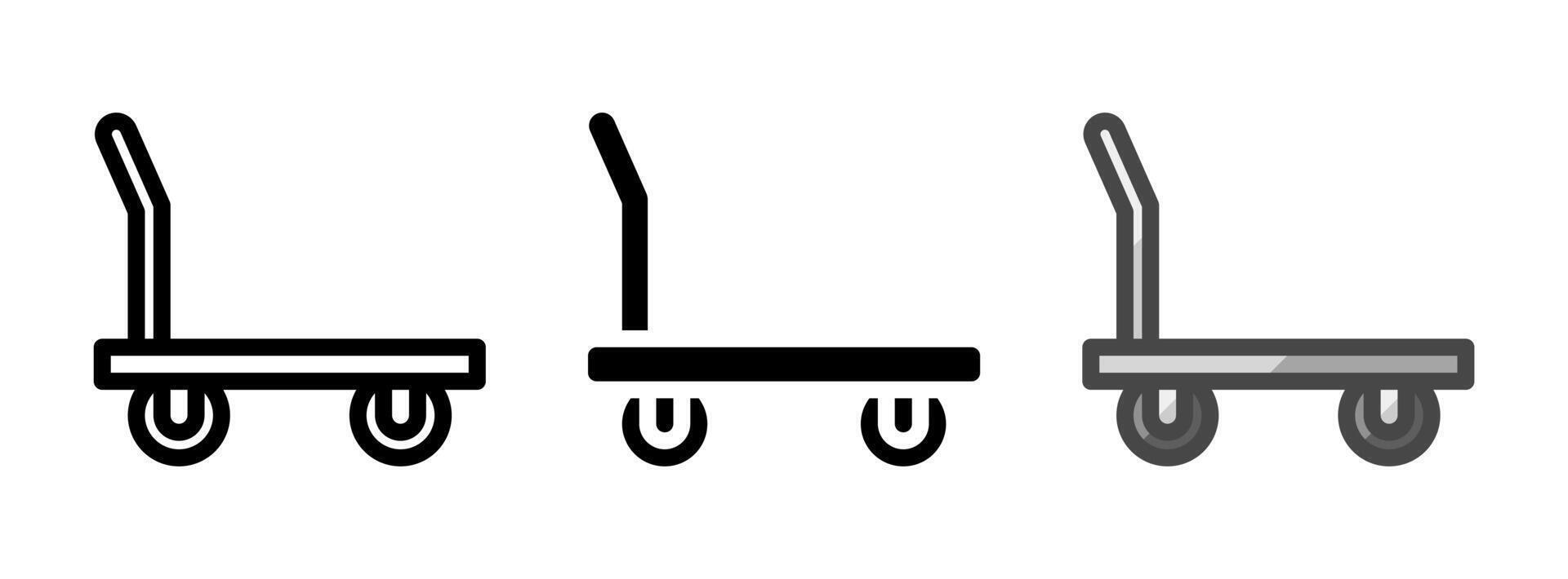 Multipurpose Hand Truck Icon in Outline, Glyph, Filled Outline Style vector