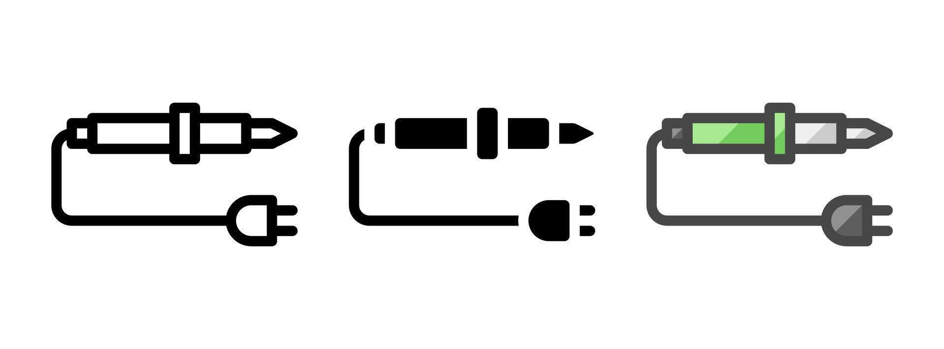 Multipurpose Soldering Iron Icon in Outline, Glyph, Filled Outline Style vector