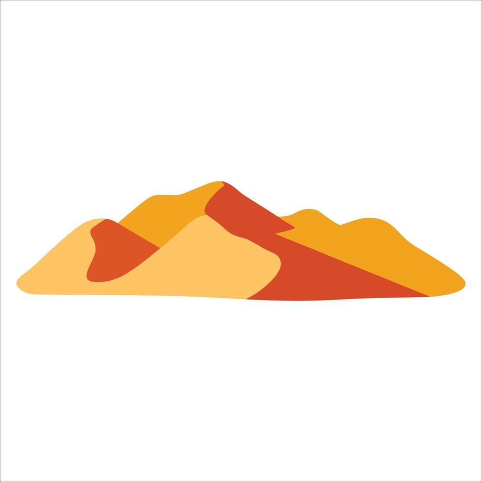 Cartoon dunes icon isolated on white. Arab Emirates desert symbol, perfect for travel and Middle Eastern landscape themes. vector